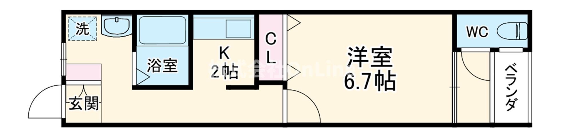 稲田大発マンション(1K/2階)の間取り写真