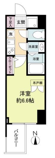 セレニテ谷町四丁目アリエ(1K/2階)の間取り写真