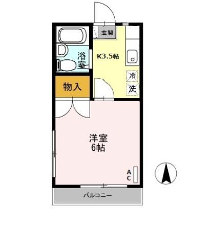 佐々木ハイツ(1K/1階)の間取り写真