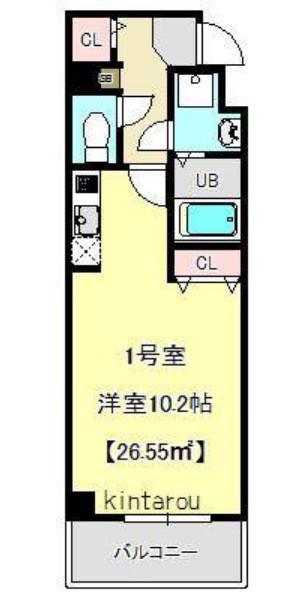 アールレジデンス東駒形(ワンルーム/3階)の間取り写真
