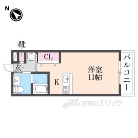 シャンテ御殿山2(ワンルーム/3階)の間取り写真