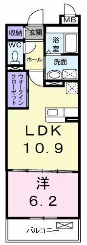 グラン アビタシオン(1LDK/2階)の間取り写真