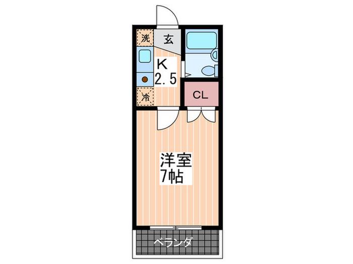 リバージュ山下(1K/2階)の間取り写真