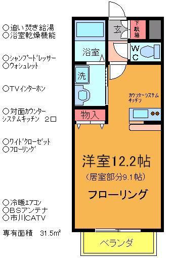 エスペランザ(ワンルーム/1階)の間取り写真
