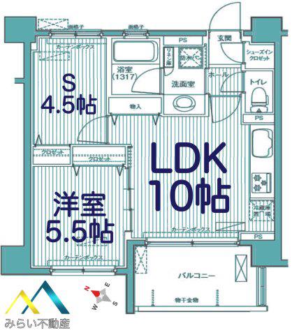 サンウエスト横浜(1SLDK/3階)の間取り写真