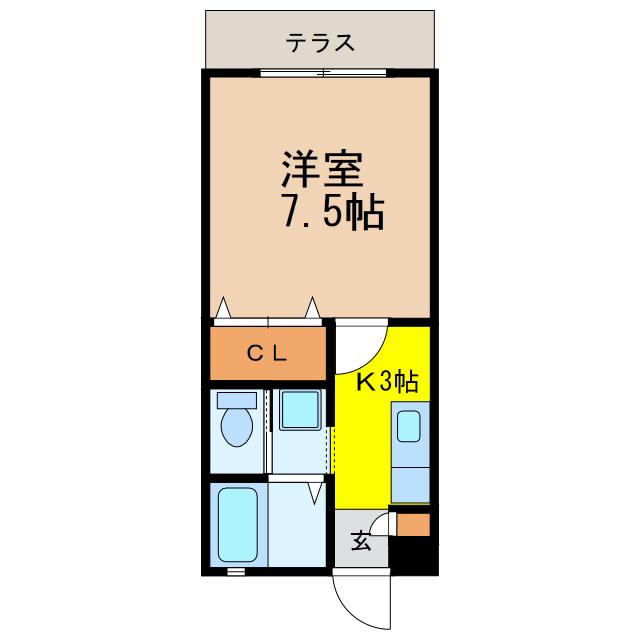 コーポ・ヨーコI(1K/1階)の間取り写真