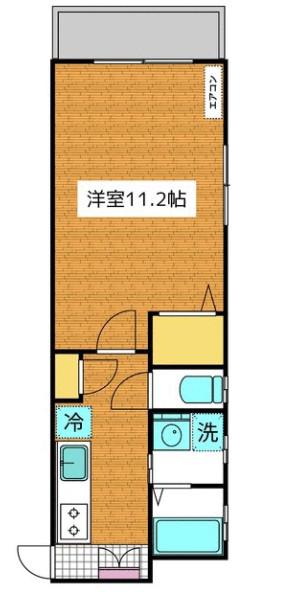 プリムコート(1K/1階)の間取り写真