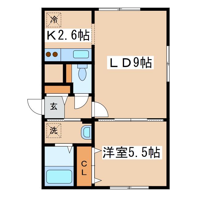 PERAZZI若竹(1LDK/4階)の間取り写真