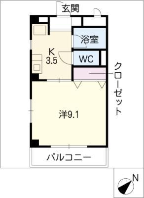 ハイツKANBE(1K/2階)の間取り写真