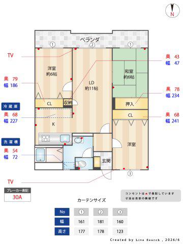 サンセール博多南(3LDK/4階)の間取り写真