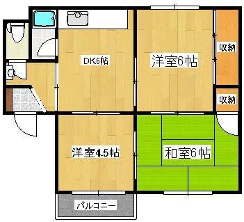 カネダイマンション(3DK/3階)の間取り写真