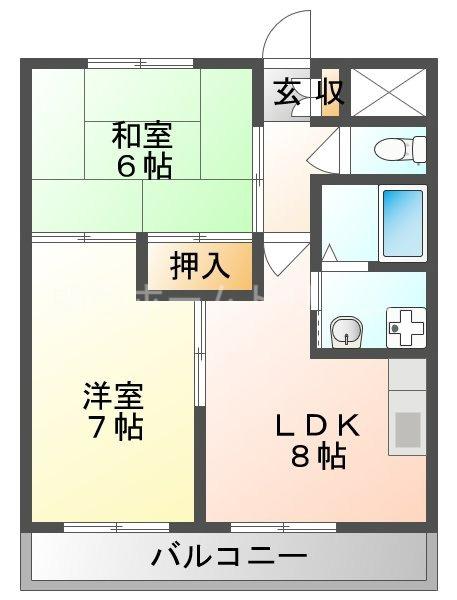 ウインドヒル守口(2LDK/3階)の間取り写真