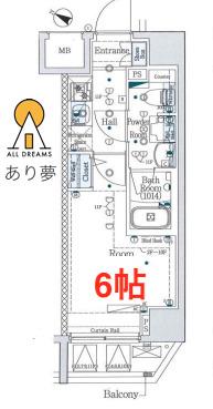 MAXIV横浜大通公園(1K/2階)の間取り写真