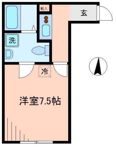 ワイスクエア(1K/2階)の間取り写真