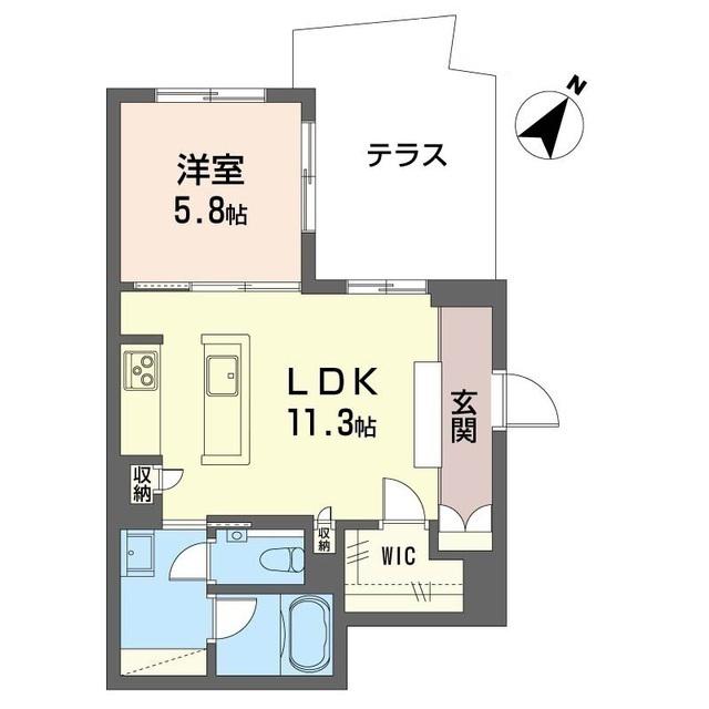 ロワテル(1LDK/1階)の間取り写真