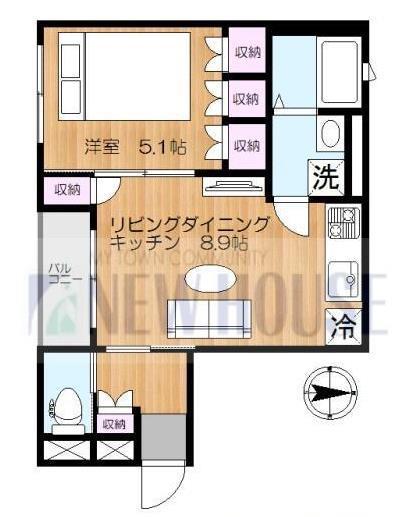 メゾン K ルミエール(1LDK/3階)の間取り写真