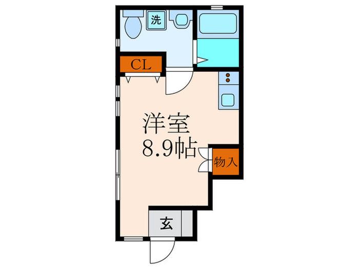 シャイニング駒沢(ワンルーム/1階)の間取り写真