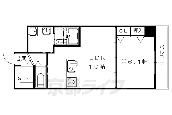 STARNOEL(1LDK/4階)の間取り写真