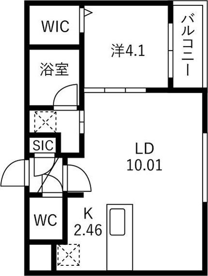 ガイアールN18(1LDK/4階)の間取り写真
