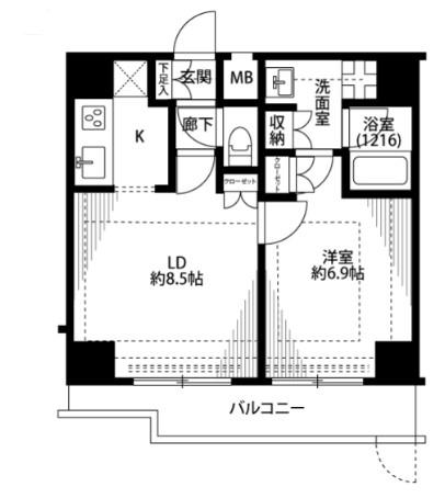 プレール・ドゥーク大森II(1LDK/5階)の間取り写真