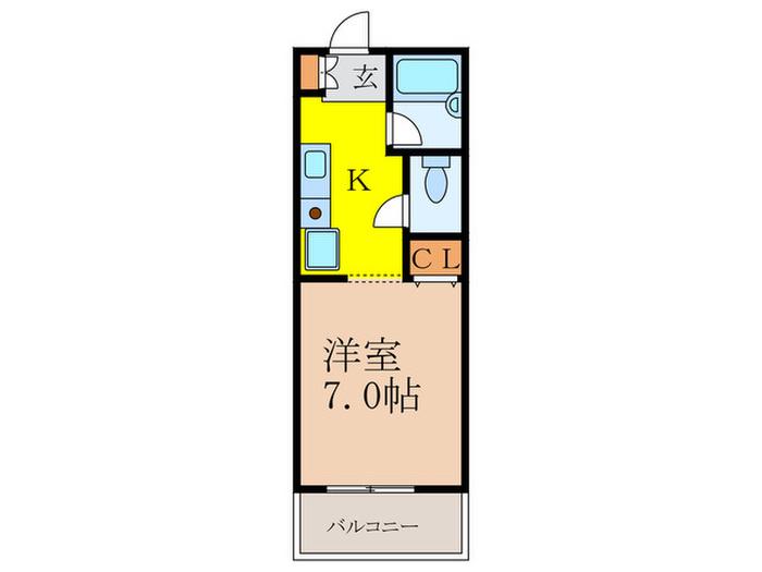 THE33(1K/4階)の間取り写真