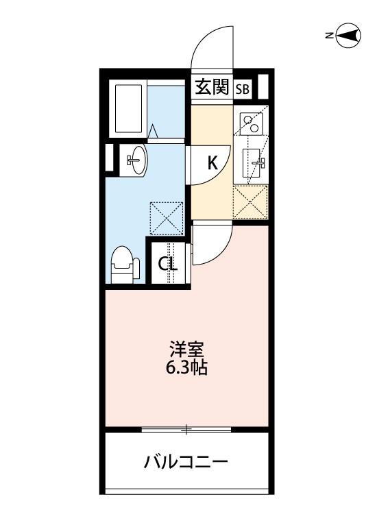 BLUE MOUNTAIN(1K/3階)の間取り写真