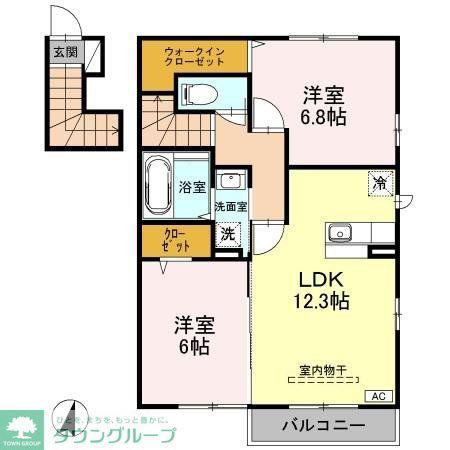 ファヴォーレII(2LDK/2階)の間取り写真