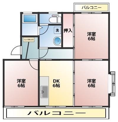 パレステージ(3DK/2階)の間取り写真