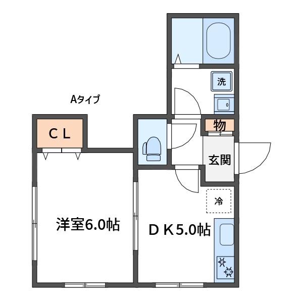 IIDA CORP(1DK/2階)の間取り写真