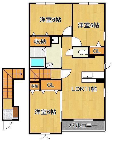 グランクリュー上の原(3LDK/2階)の間取り写真