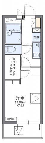レオパレスサングロアール(1K/1階)の間取り写真