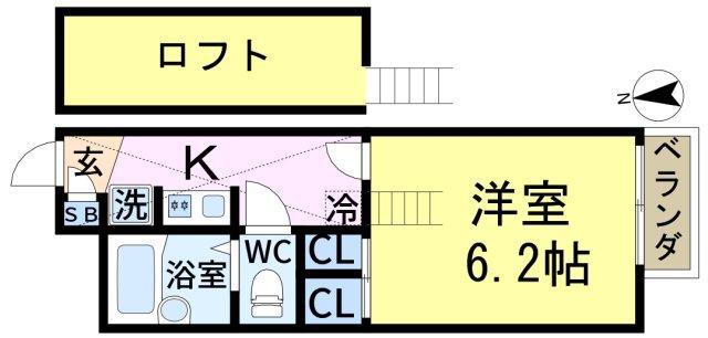 リファレンス新小岩(1K/2階)の間取り写真