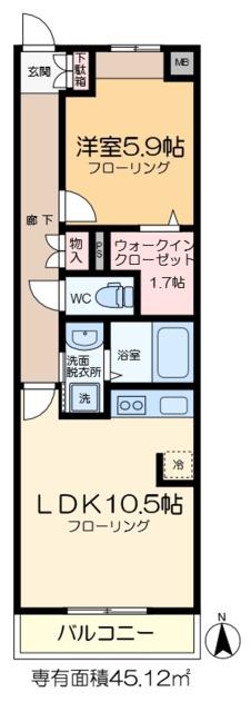 EISEN FER 亀有(1LDK/3階)の間取り写真