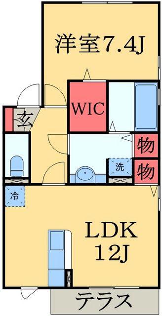 ヴァンガードⅡ(1LDK/1階)の間取り写真