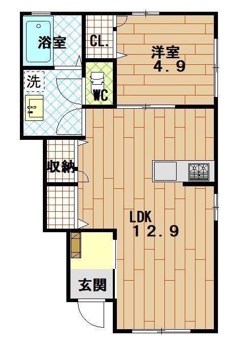 CHARME(1LDK/1階)の間取り写真