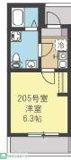 STELLA杉田(1K/2階)の間取り写真