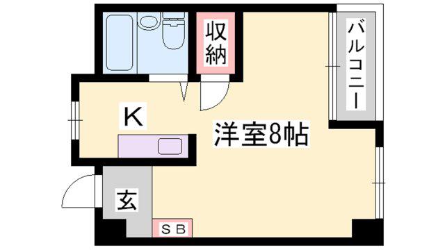 カンフォート花北(ワンルーム/6階)の間取り写真