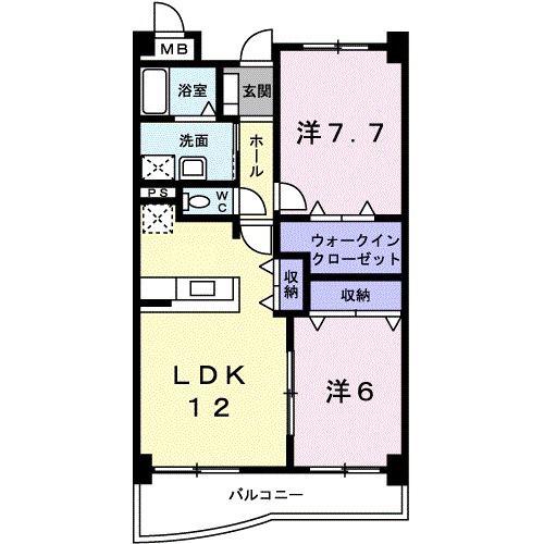 エテルノ・アヴェニール・1(2LDK/2階)の間取り写真