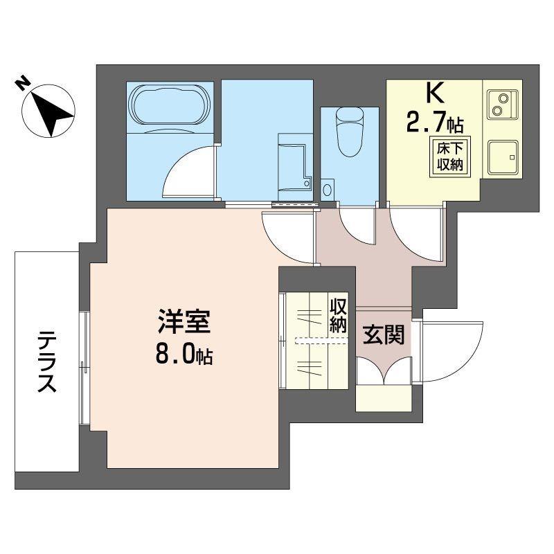 アミコート東山(1K/1階)の間取り写真