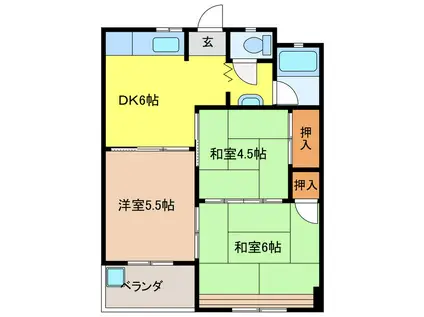ハイツ松野(3DK/3階)の間取り写真