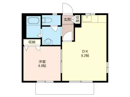 ヴィラ伊勢原(1DK/1階)の間取り写真