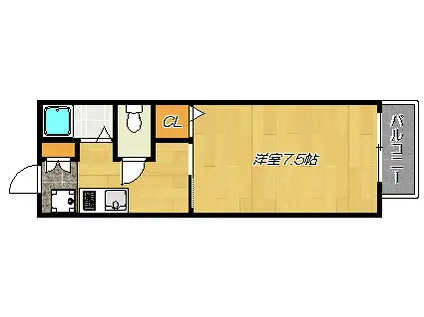 ワンダーライフ(1K/2階)の間取り写真