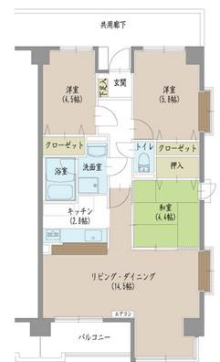 CHATELET M(3LDK/1階)の間取り写真