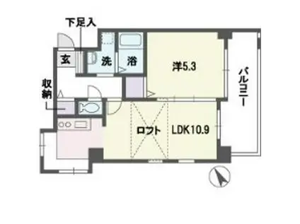 ウイングコートG館(1LDK/8階)の間取り写真