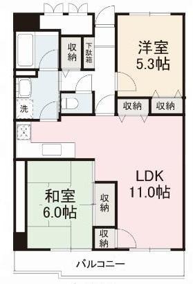 CRESTCOURTK2(2LDK/4階)の間取り写真