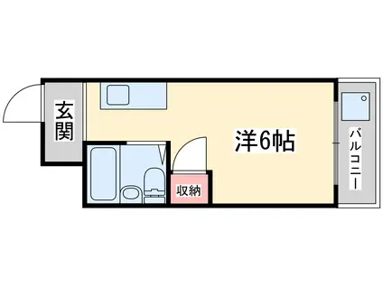 昭和グランドハイツ大淀(ワンルーム/6階)の間取り写真