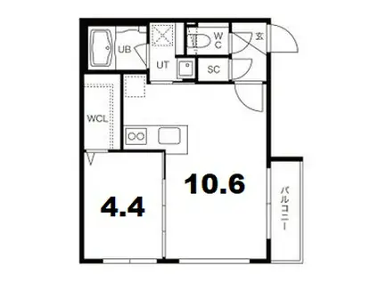 EDGE SPARK(1LDK/4階)の間取り写真