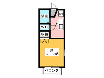 サマックス SEKIOKA(1K/2階)の間取り写真