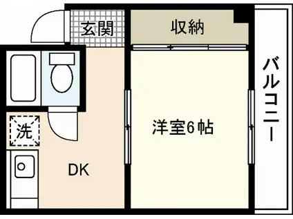 保田第2ビル(1K/4階)の間取り写真