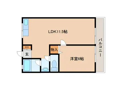 ニュー麹屋マンション(1LDK/2階)の間取り写真
